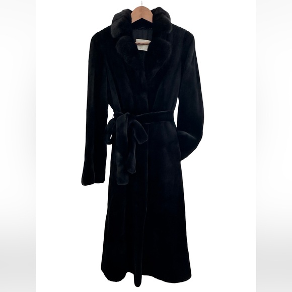 Women’s Black Sheared Real Mink Fur Coat size 36 - Picture 1 of 16